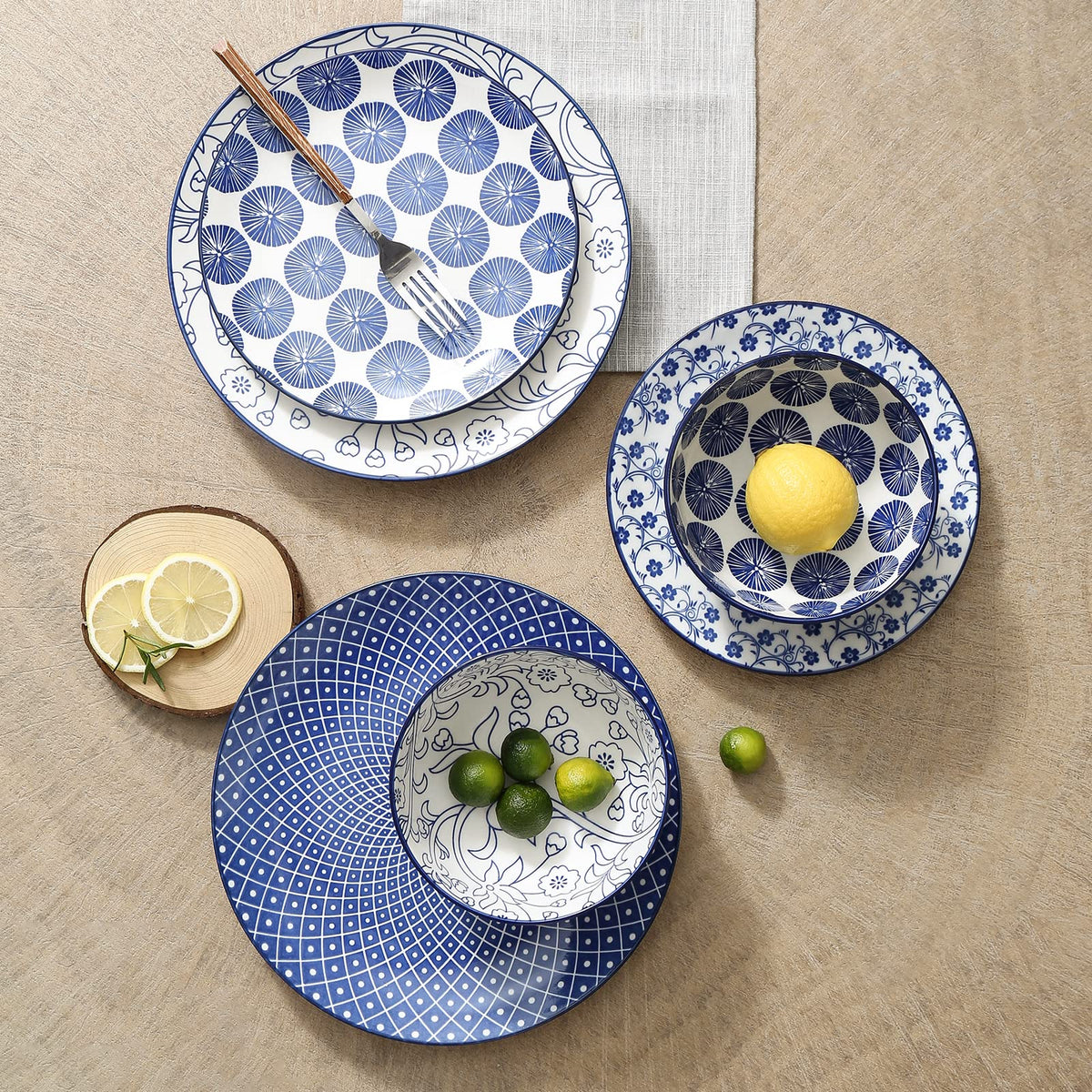10 inch Porcelain Dinner Plates + 12-Pieces Dinnerware Sets E9600