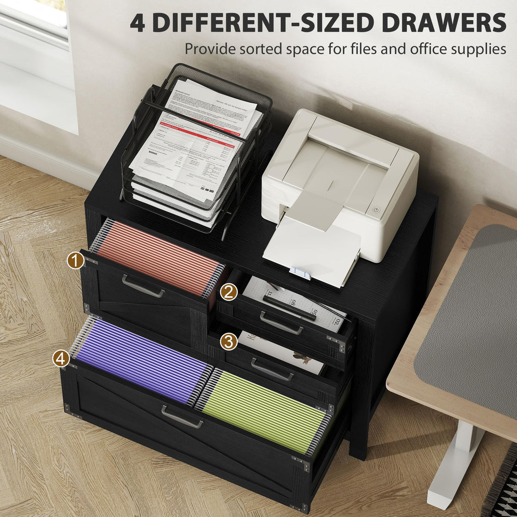 Black 4 Drawer File Cabinet G60654