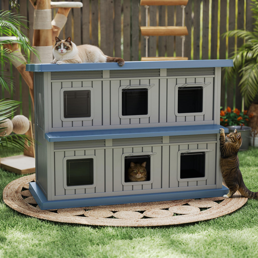 Resin Double-Decker Outdoor Cat House T535