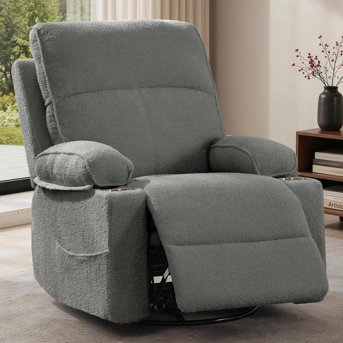 360° Swivel Rocker Recliner Chair with Cup Holders D987