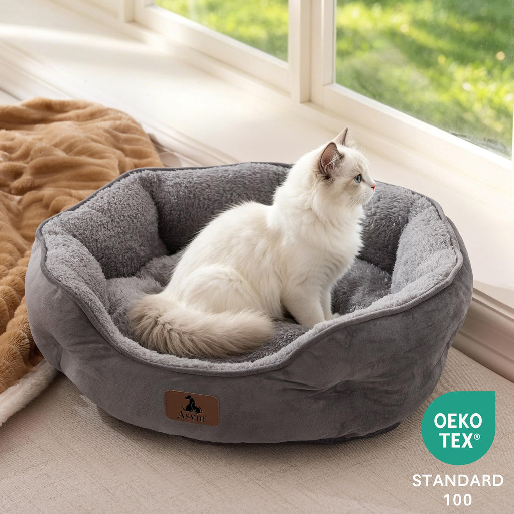 Small Dog Cat Pet Bed Machine Washable Grey 20 inches Z710