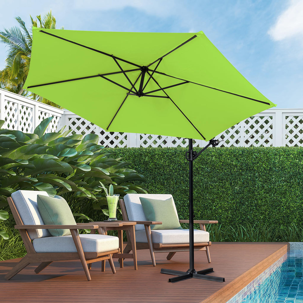 Offset Patio Umbrella with Crank and Cross Base U1818