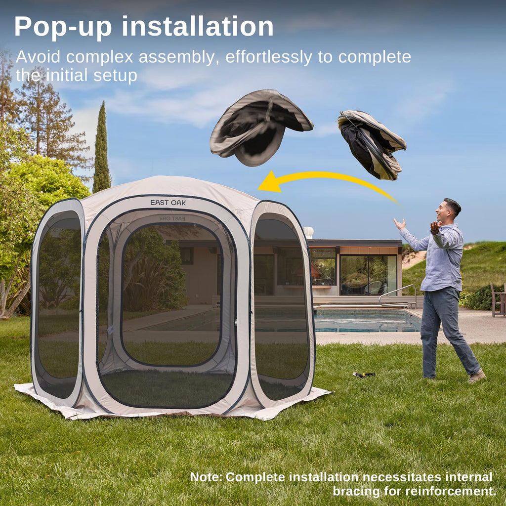 Pop-Up Screen House Tent 12 x 12 FT with Carry Bag G841