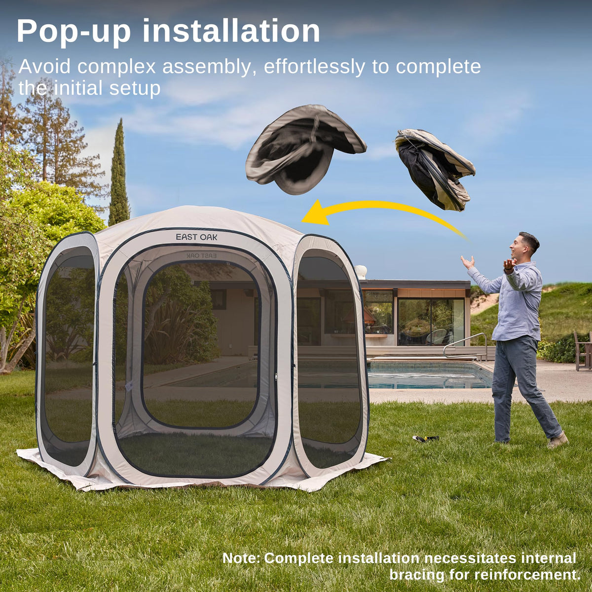 Pop-Up Screen House Tent 12 x 12 FT with Carry Bag G841