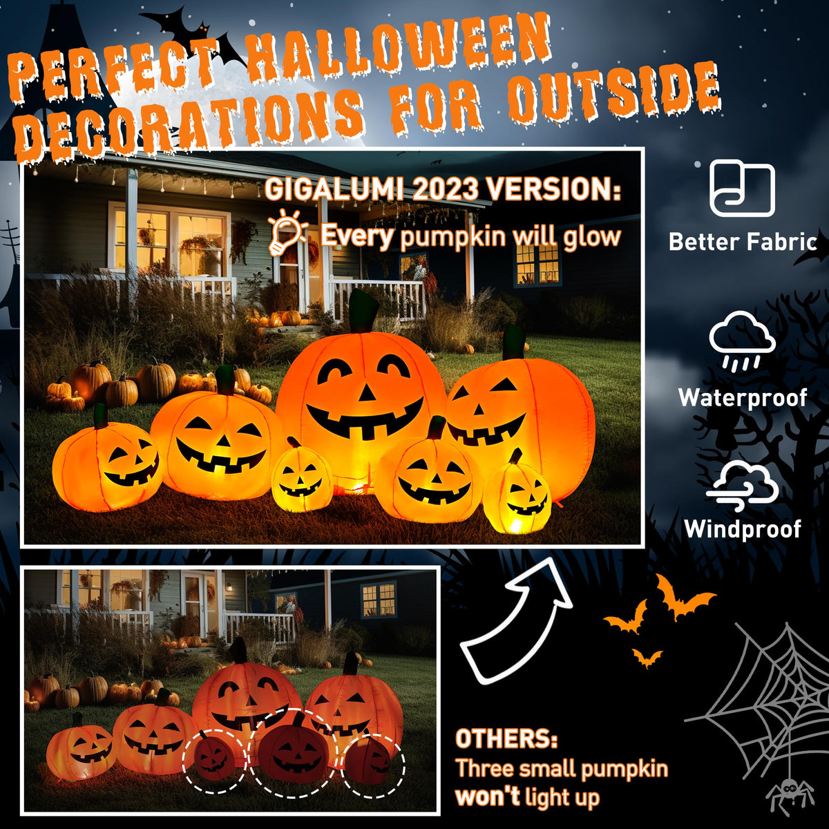 7.5FT Inflatable Outdoor Decoration Pumpkin F392197