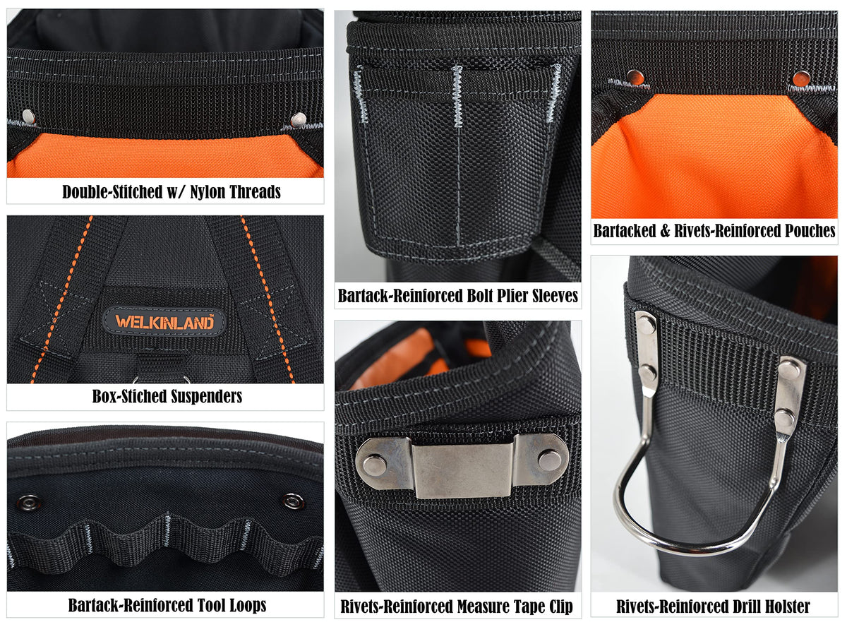 39 Pockets Tool Belts with Suspenders Q7799