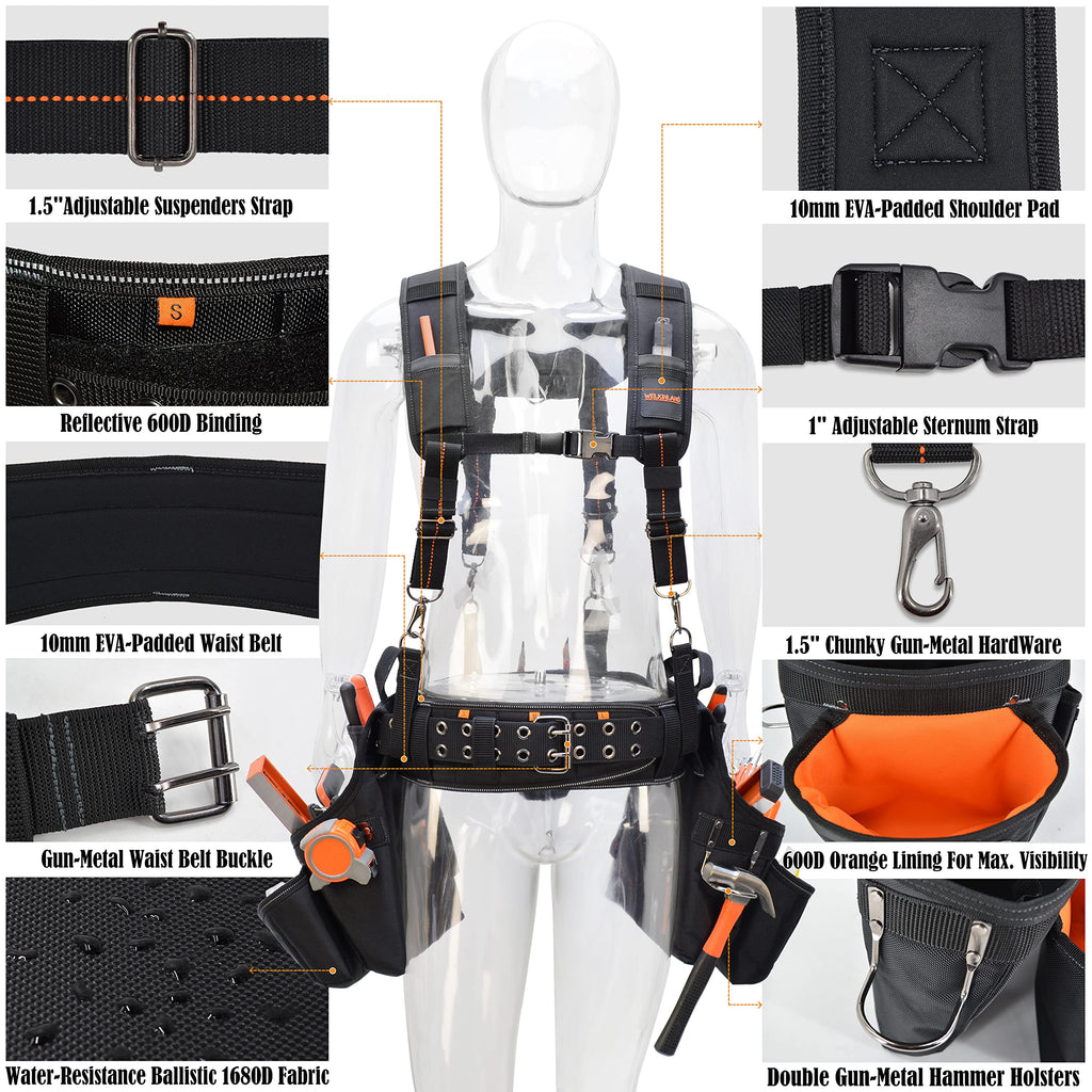 39 Pockets Tool Belts with Suspenders Q7799